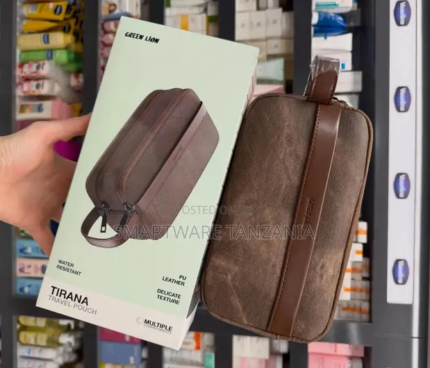 Green Lion Tirana Travel Pouch - PU Leather, Water Resistant - 1