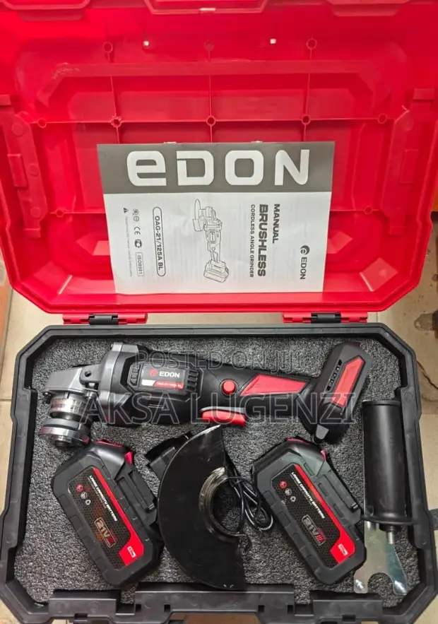 Edon 5" Cordless Angle Grinder (21V, 2x4.0Ah Batteries) - 1