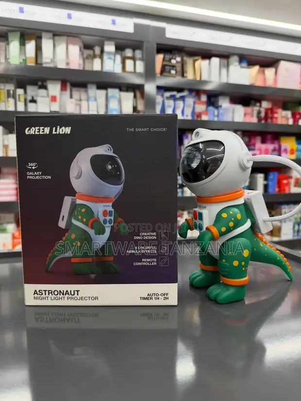 Green Lion Astronaut Night Light Projector Remote Control - 1