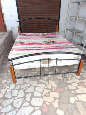 Skyline Furniture Queen Bed Frame with 5/6 Inch Spring Mattress