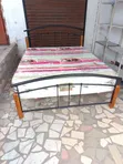 Skyline Furniture Queen Bed Frame with 5/6 Inch Spring Mattress - 2