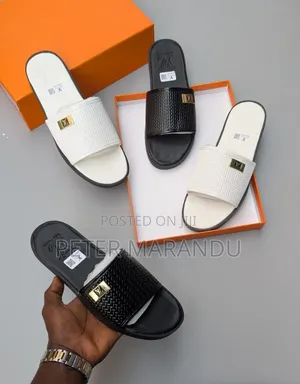 Louis Vuitton Luxury Men's Leather Slides