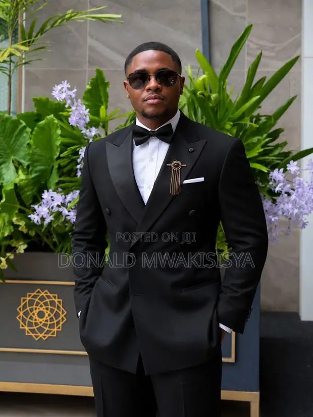 Marco Lorenzo Black Strip Suit - 1
