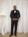 Marco Lorenzo Black Strip Suit - 2
