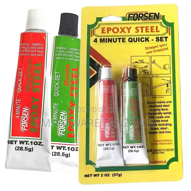 Forsen Epoxy Steel Quick-Set 4 Minute Adhesive (2 Tubes, 2 Oz) - 1