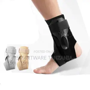 Adjustable Ankle Brace with Rigid Support, Black