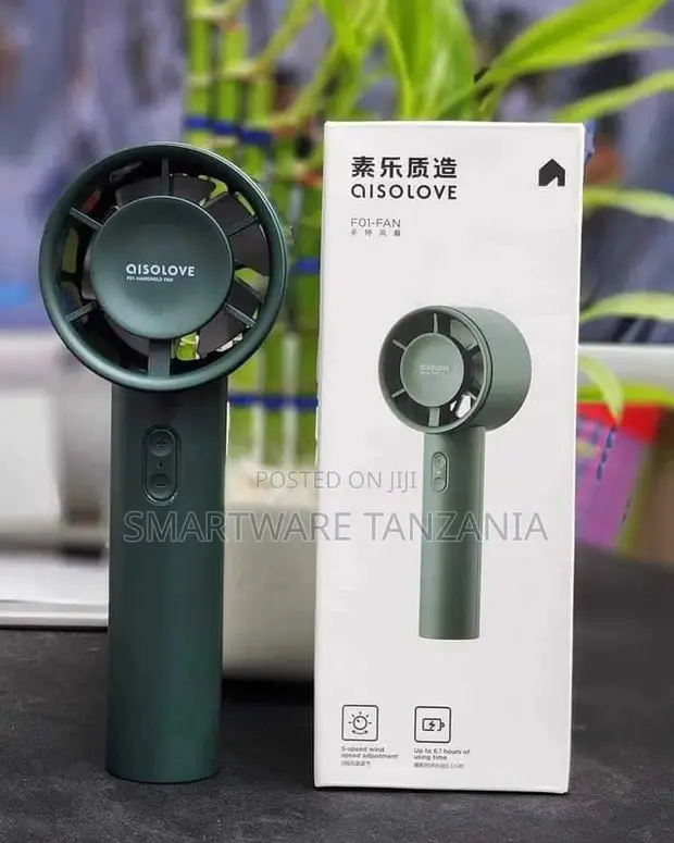 QISOLove F01 Handheld Fan, 5-Speed, Portable, Green - 1