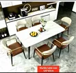 Marble Dining Set with 4 Chairs - 1