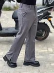 Men's Bootcut Trousers with Side Slit - 2