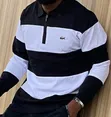Men's Lacoste Long Sleeve Striped Polo Shirt - 2
