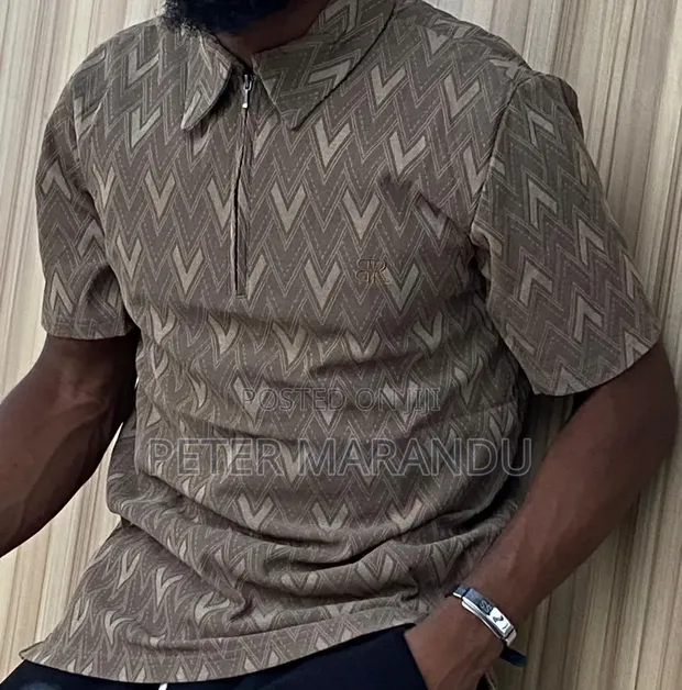 Men's Louis Vuitton Monogram Zipper Polo Shirt - 1