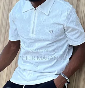 Polo Shirt ya Louis Vuitton Monogram yenye Zipu kwa Wanaume