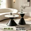 2-in-1 Round Marble Table - 2