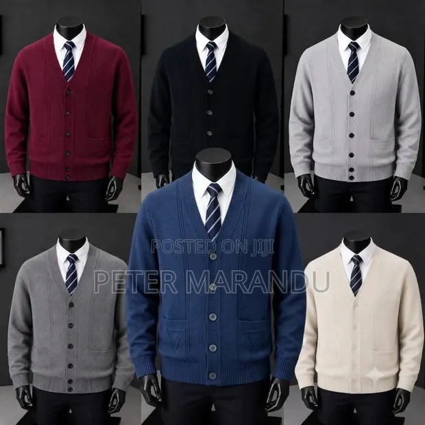 Masweta ya Kiume ya Premium Knitted Cardigan - 1