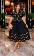 Classic Women's Dress - Multicolor - 4
