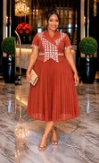 Classic Women's Dress - Multicolor - 5