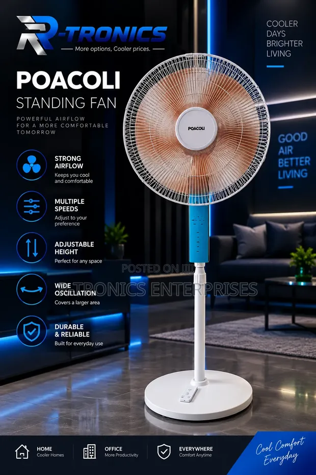 18-inch Poacoli Standing Fan with Remote - 1