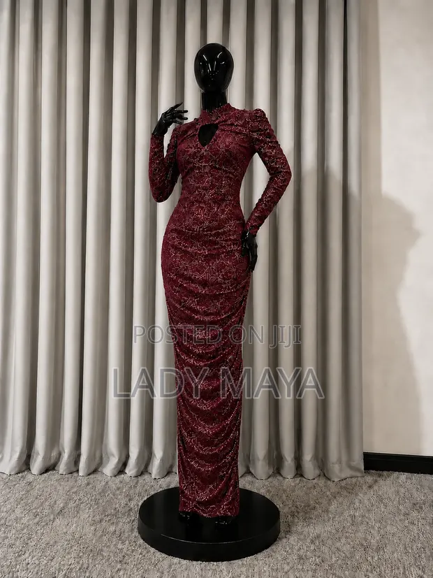 Gauni la Kike la Bodycon kwa Sherehe - Zambarau, Size M (Linafaa kama M) - 1