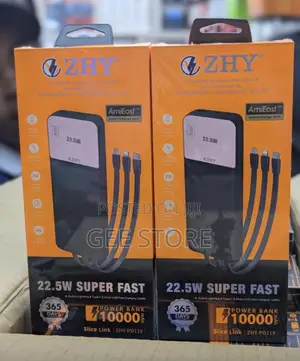 ZHY 10000mAh Power Bank with Built-in Cables