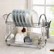 2-Layer Stainless Steel Dish Drainer - 4