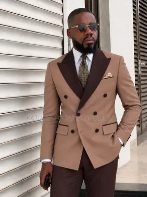 Tan Brown 2 Tone Suit - Marco Lorenzo
