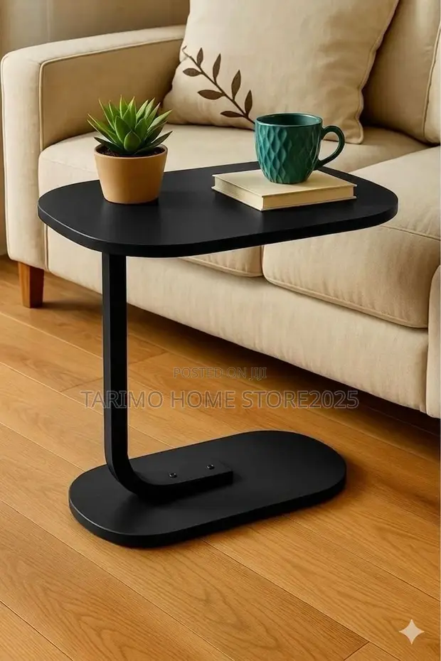 Wooden Top Side Tables - Brown & Black - 1