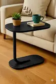 Wooden Top Side Tables - Brown & Black - 1