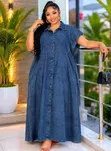 Women's Wide-Leg Jeans Dress - 3