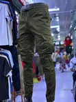 Men's Polycotton Cargo Pants - Green - 2