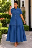 Classic Ladies' Denim Maxi Dress - 3