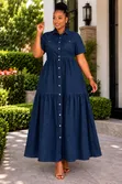 Classic Ladies' Denim Maxi Dress - 4