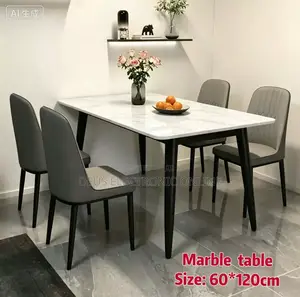 6 Chairs & 1 Marble Table Set