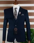Bagozza Men's Navy Blue 3-Piece Luxury Suit - 1