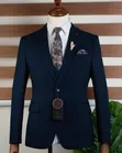 Bagozza Men's Navy Blue 3-Piece Luxury Suit - 2