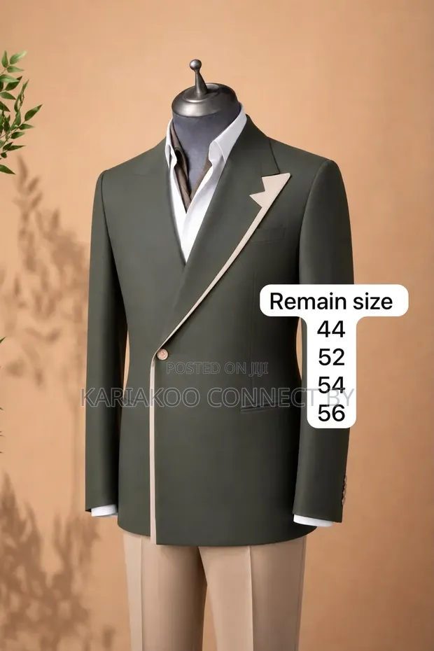 Men's Mario Casas Executive Two-Tone Suit - Olive Green/Beige - 1