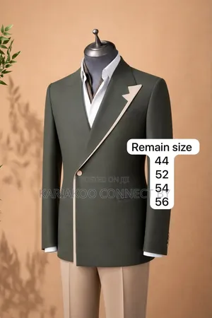Men's Mario Casas Executive Two-Tone Suit - Olive Green/Beige