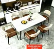 Marble Dining Table Set with 6 Chairs - 1