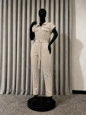 Max URBN Cream Utility Jumpsuit - Size XS