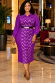 New Midi Dresses - Zigzag Glitter Design - 2