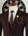 Romaster Premium 3-Piece Chocolate Brown Suit - 5