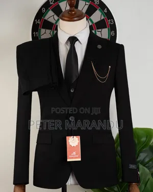 Romaster Premium 3-Piece Black Suit