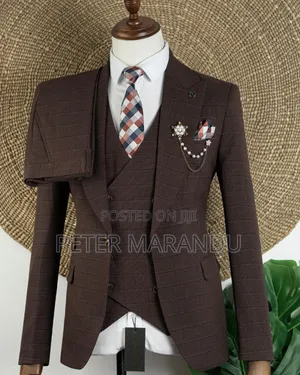 Joselino Luxury 3-Piece Cocoa Brown Suit