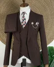 Joselino Luxury 3-Piece Cocoa Brown Suit - 1