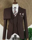 Joselino Luxury 3-Piece Cocoa Brown Suit - 2