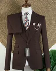 Joselino Luxury 3-Piece Cocoa Brown Suit - 3