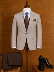 Double Breasted Suits - Beige - 1