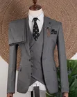 Joselino Premium 3-Piece Charcoal Grey Suit - Men's - 3