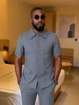 Ricardo Grey Short Sleeves Kaunda Shirt - 4