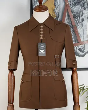 Ricardo Brown Short Sleeves Kaunda Suit