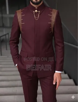Ricardo Classic Kaunda Suit - Burgundy